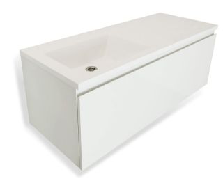 Подвесная тумба под раковину Эстет Dallas Luxe ФР-00002017 Л/П 110см длинный ящик белый